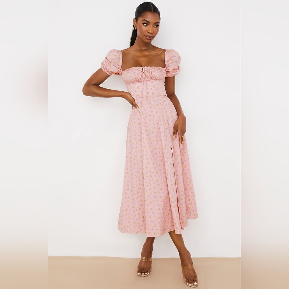 House of CB Pink Floral Midi Dress - Picture 6 of 16